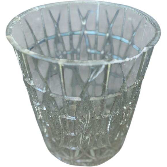 Vintage Hollywood Regency Yellow Filigree Waste Trash Basket Can W/ Liner - Picture 11 of 11